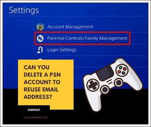 can you delete a psn account to reuse email address
